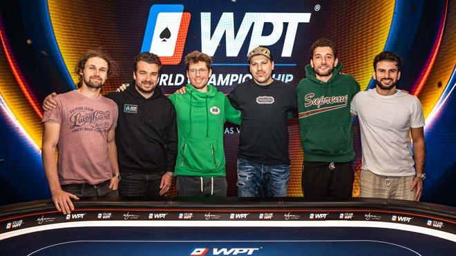 Seis hombres buscan el título y 5.7M$ en la FT del Main Event WPT World Championship