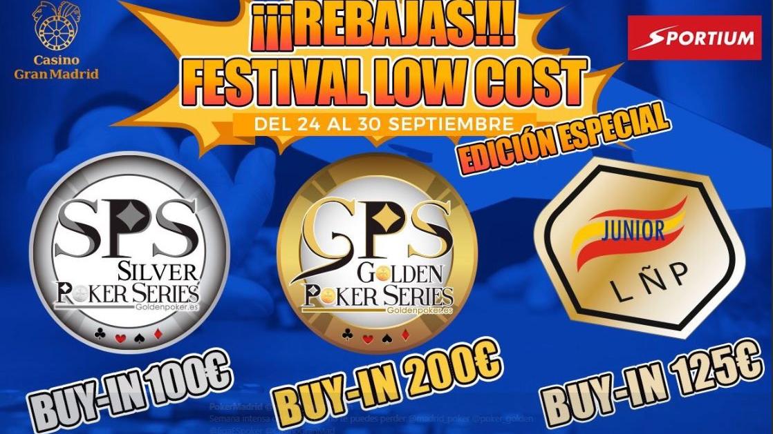 El Festival Low Cost reúne lo mejor de las Golden y Silver Poker Series y la LÑP