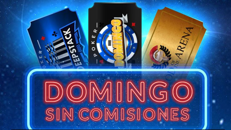 Los torneos más importantes del domingo de 888poker.es, sin comisiones