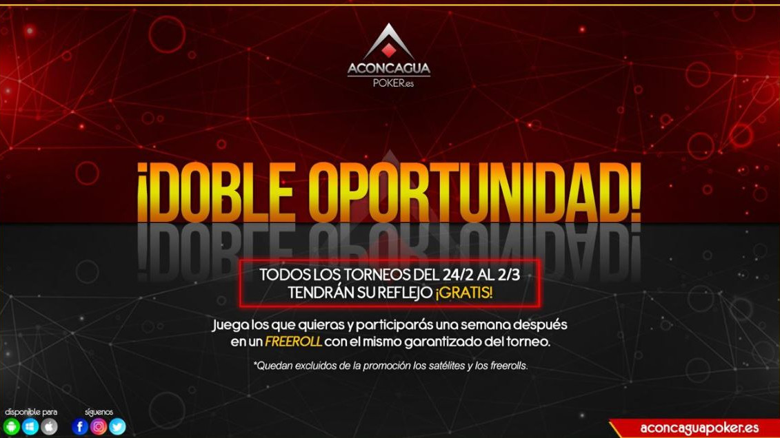 Aconcagua Poker inicia esta semana su promoción "Doble Oportunidad" Aconcagua Poker inicia esta semana su promoción "Doble Oportunidad"
