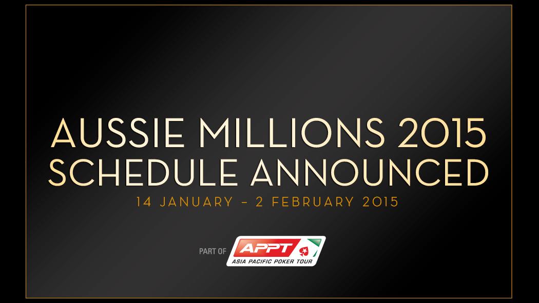 Ya a la luz el calendario del Aussie Millions 2015