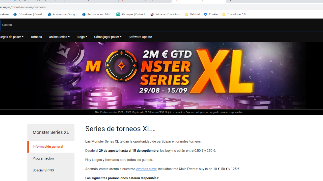 Este domingo vuelven las Monster Series XL con 2.000.000 € garantizados
