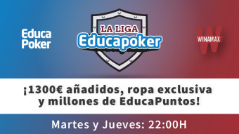 1.300 € añadidos todos los meses en la Liga de EducaPoker y Winamax 1.300 € añadidos todos los meses en la Liga de EducaPoker y Winamax