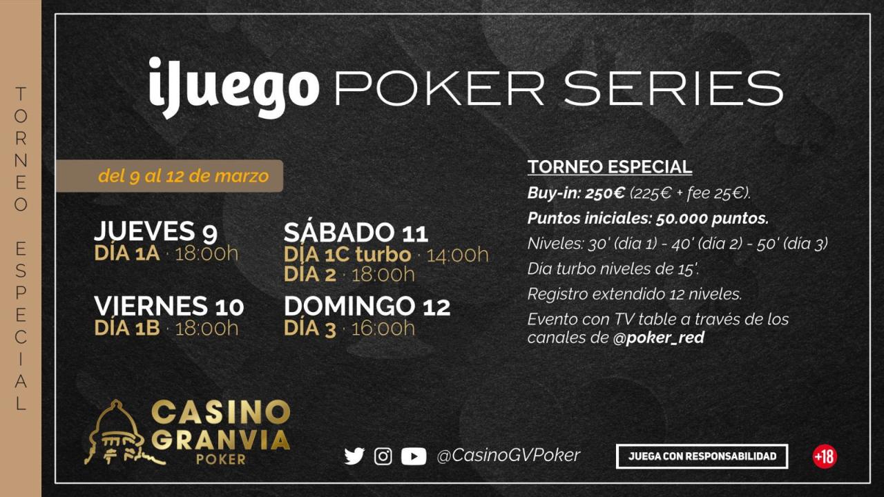 Casino Gran Vía presenta las iJuego Poker Series