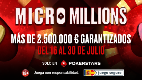 Más de 2.500.000 € GTD en una nueva edición de las MicroMillions Más de 2.500.000 € GTD en una nueva edición de las MicroMillions