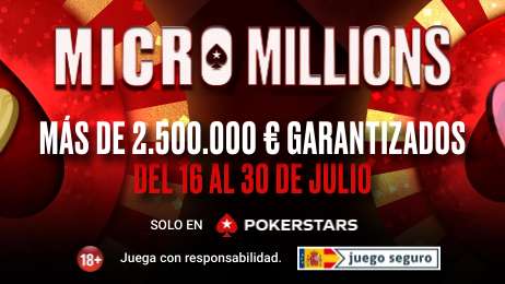 Más de 2.500.000 € GTD en una nueva edición de las MicroMillions