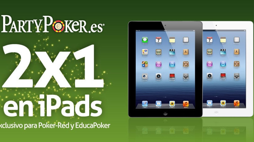 Hoy domingo, primer torneo 2x1 iPads en PartyPoker