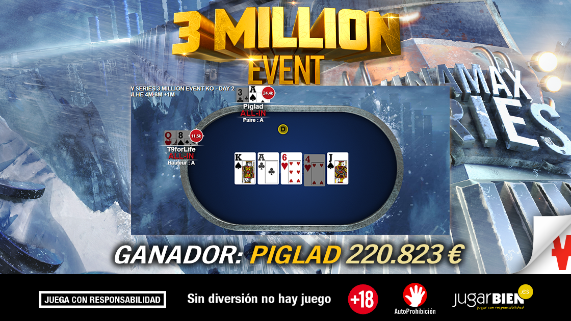 Piglad gana el 3 Million Event por 220.823 €