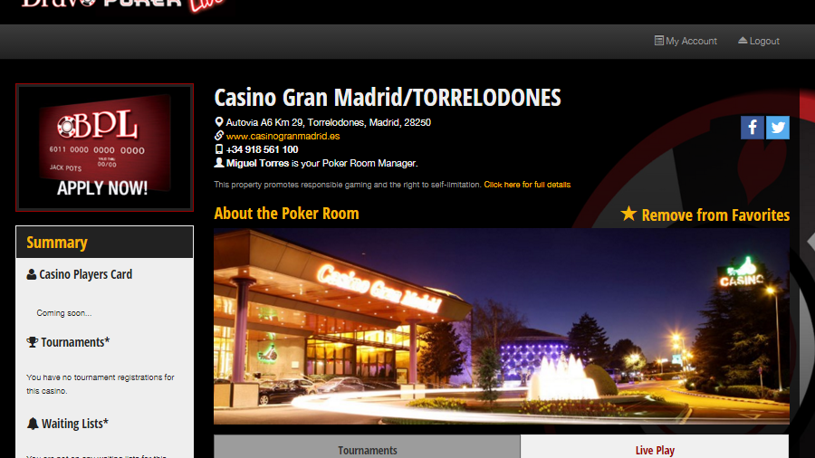 Las mesas de Casino Gran Madrid ya están en BravoPokerLive.com