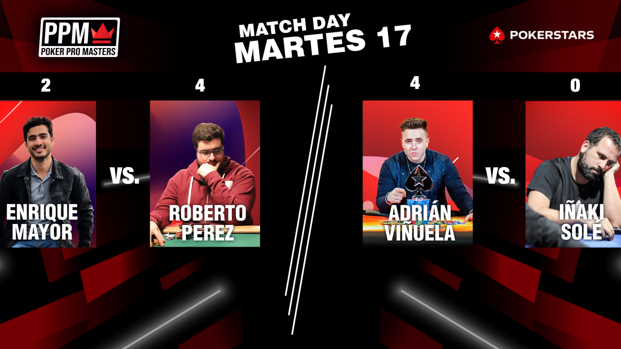 Roberto Pérez y Adrián Viñuela completan la Final Four del Poker Pro Masters