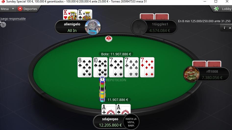 Cuarta posición para 'alienigelo' en el Sunday Special 100€, logrando 5.053,75€ Cuarta posición para 'alienigelo' en el Sunday Special 100€, logrando 5.053,75€