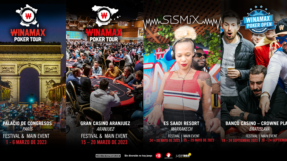 Winamax presenta su calendario de torneos en vivo de 2023