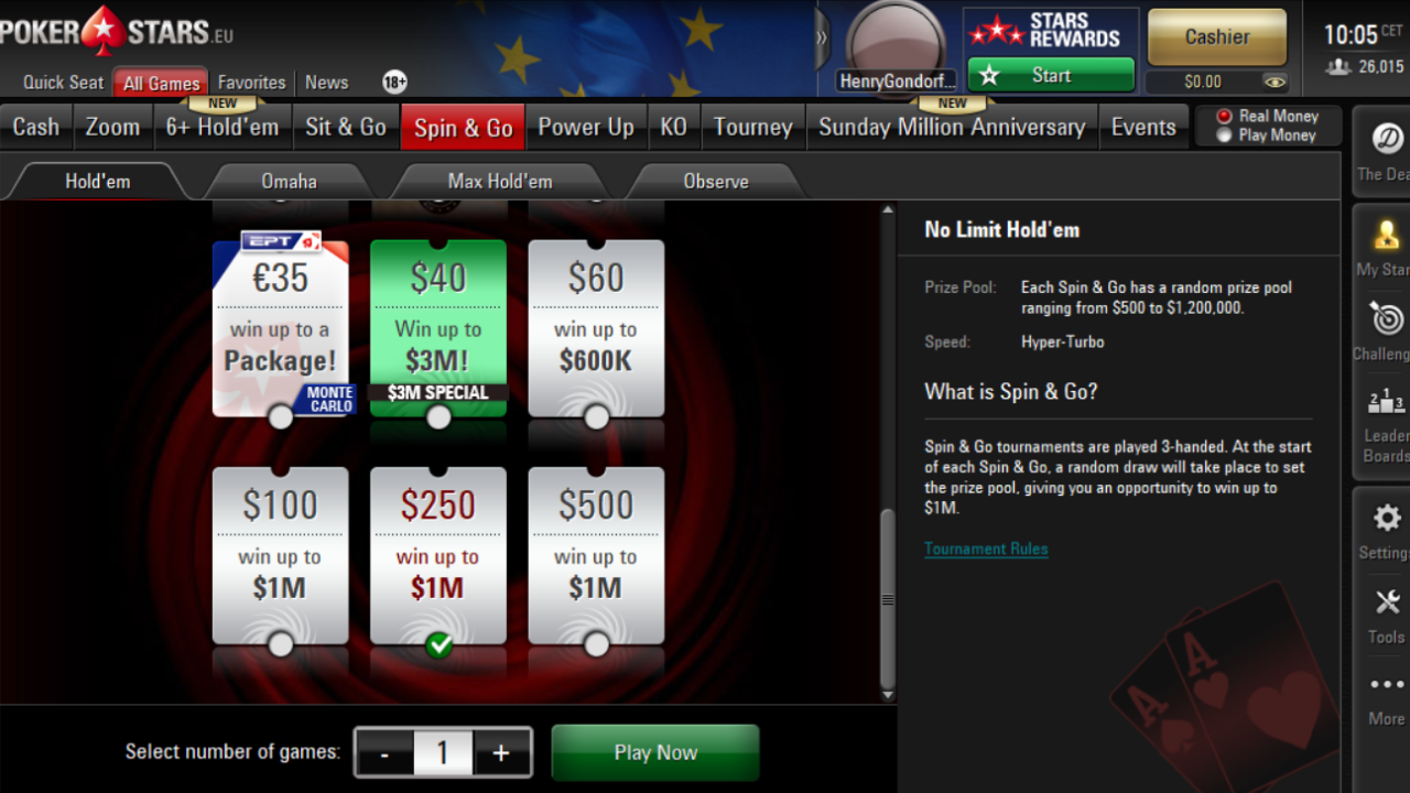 PokerStars implanta los spins de 250 $