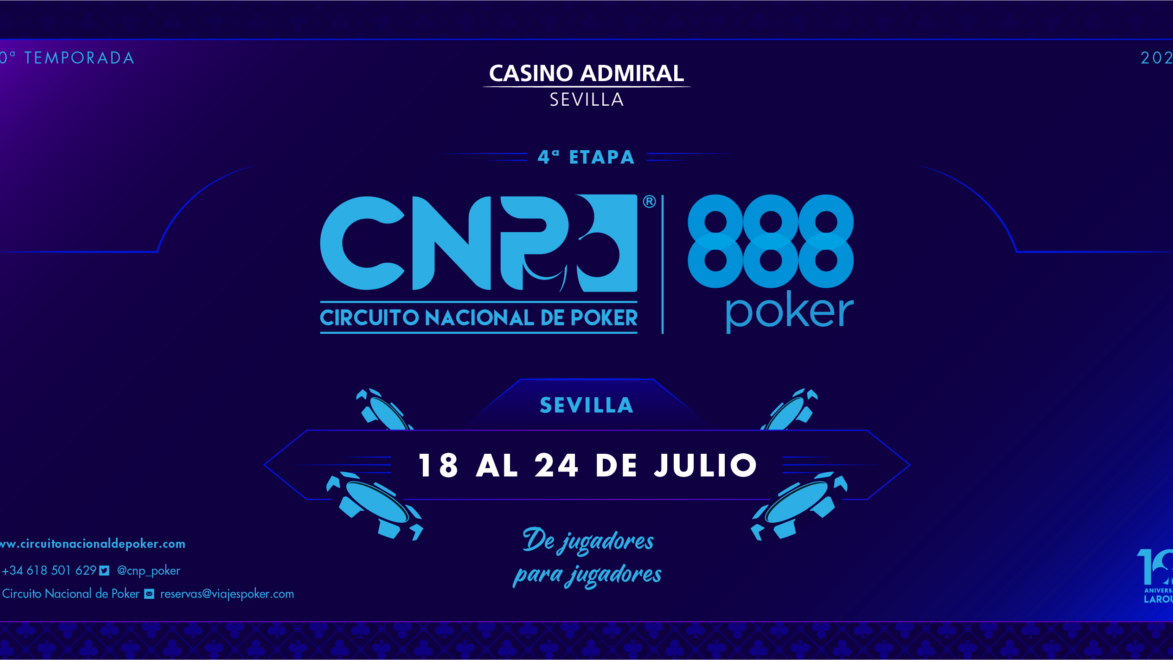 La próxima etapa del Circuito Nacional de Poker 888 se celebrará en Sevilla