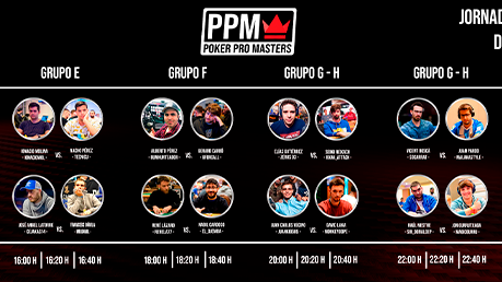 Los grupos E, F, G y H cierran hoy la segunda jornada del Poker Pro Masters 
