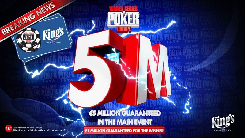 El King’s Casino eleva el garantizado del Main Event WSOPE ante la optimista participación