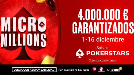 Más de 4.000.000 € GTD en una nueva edición de MicroMillions