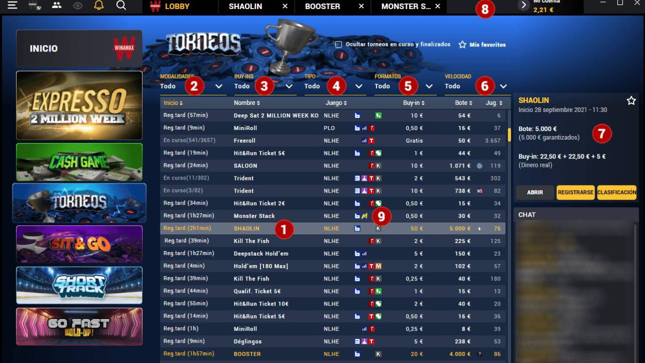 Los torneos que no se deben dejar pasar este domingo en Winamax
