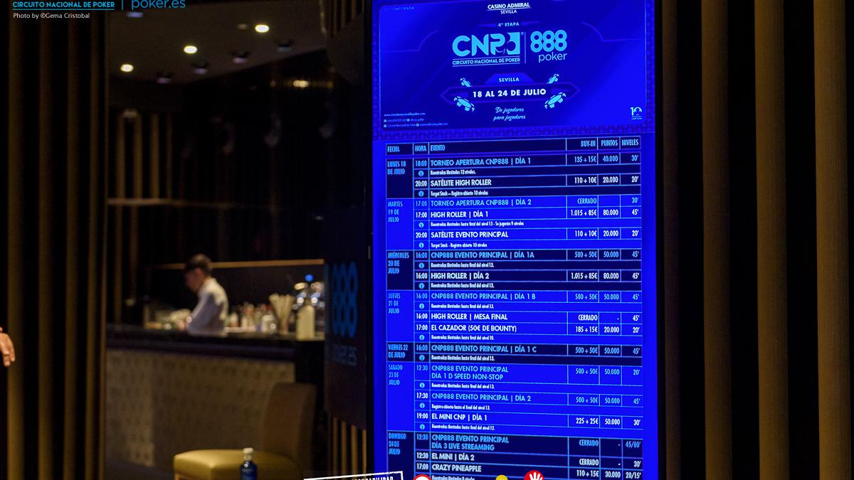 Todo listo para dar inicio al Día 1C del Main Event CNP de Sevilla