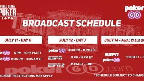 Horarios de emisión en ESPN y PokerGo