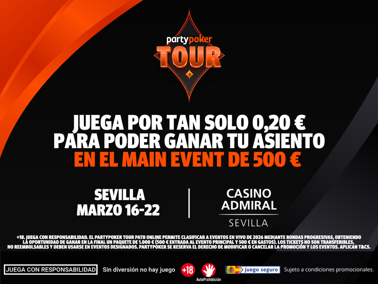 El PartyPoker Tour aterriza en España con dos paradas en Sevilla y Madrid